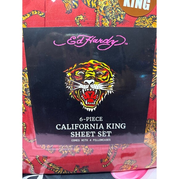 Ed Hardy Cal King Sheet Set, 6 pieces - Picture 2 of 7